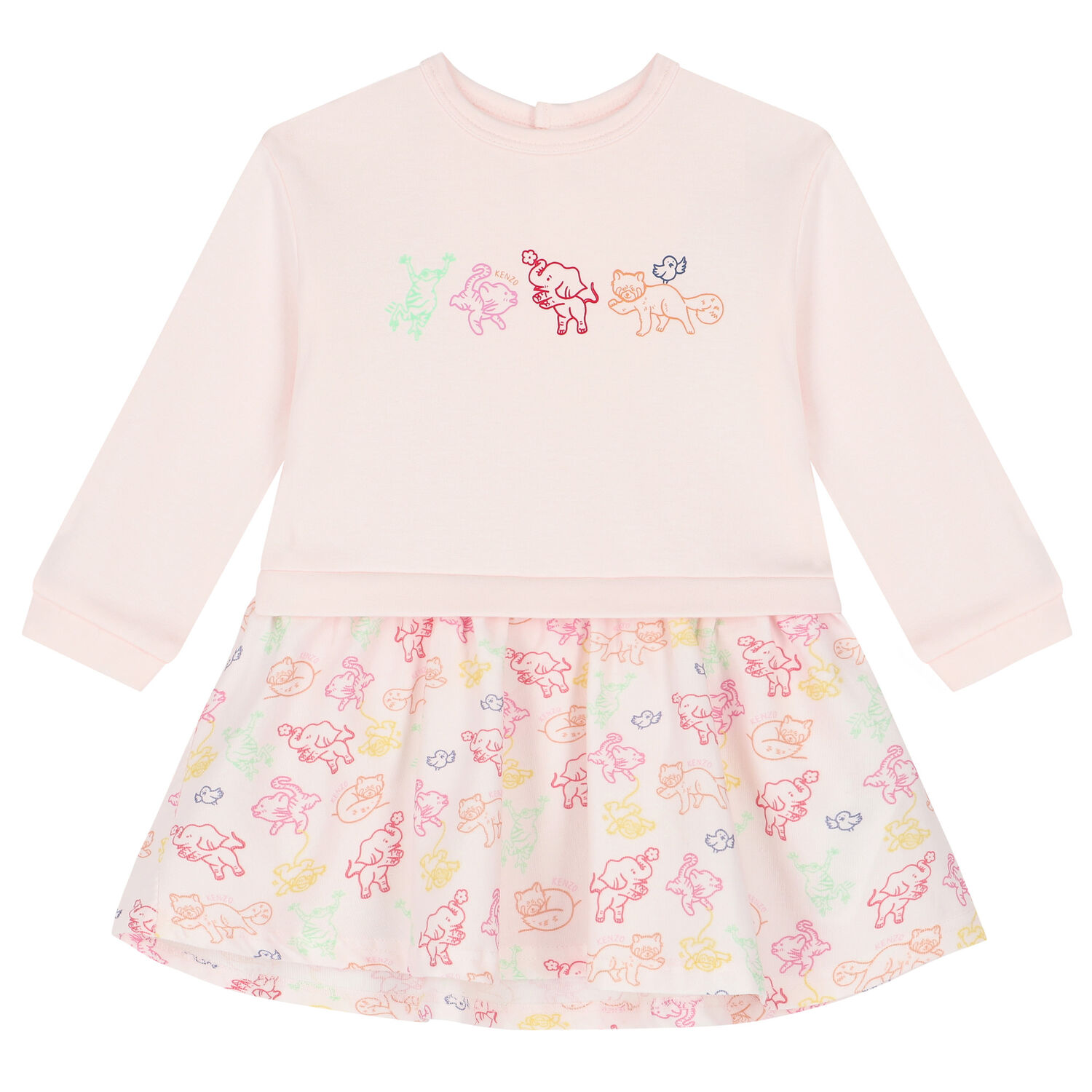 Baby Girls Pink Animals Dress, 1, hi-res image number null